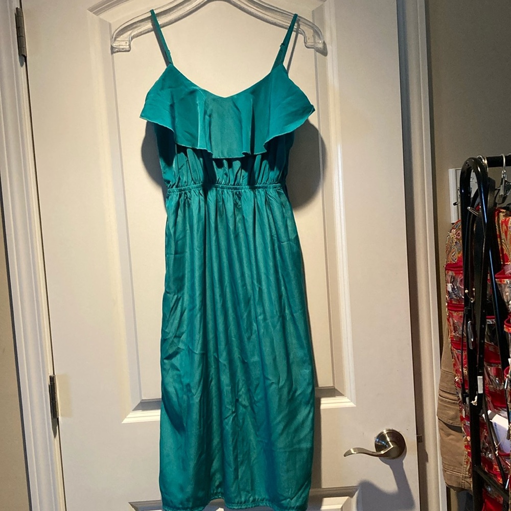 Teal Flutter Dress